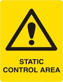 W 251 — WARNING - STATIC CONTROL AREA